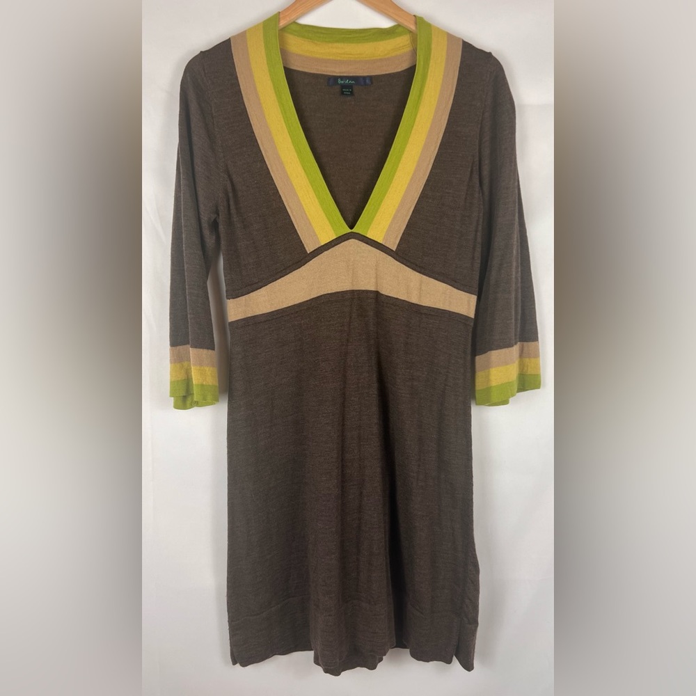BODEN Wool V-Neck Sweater Dress